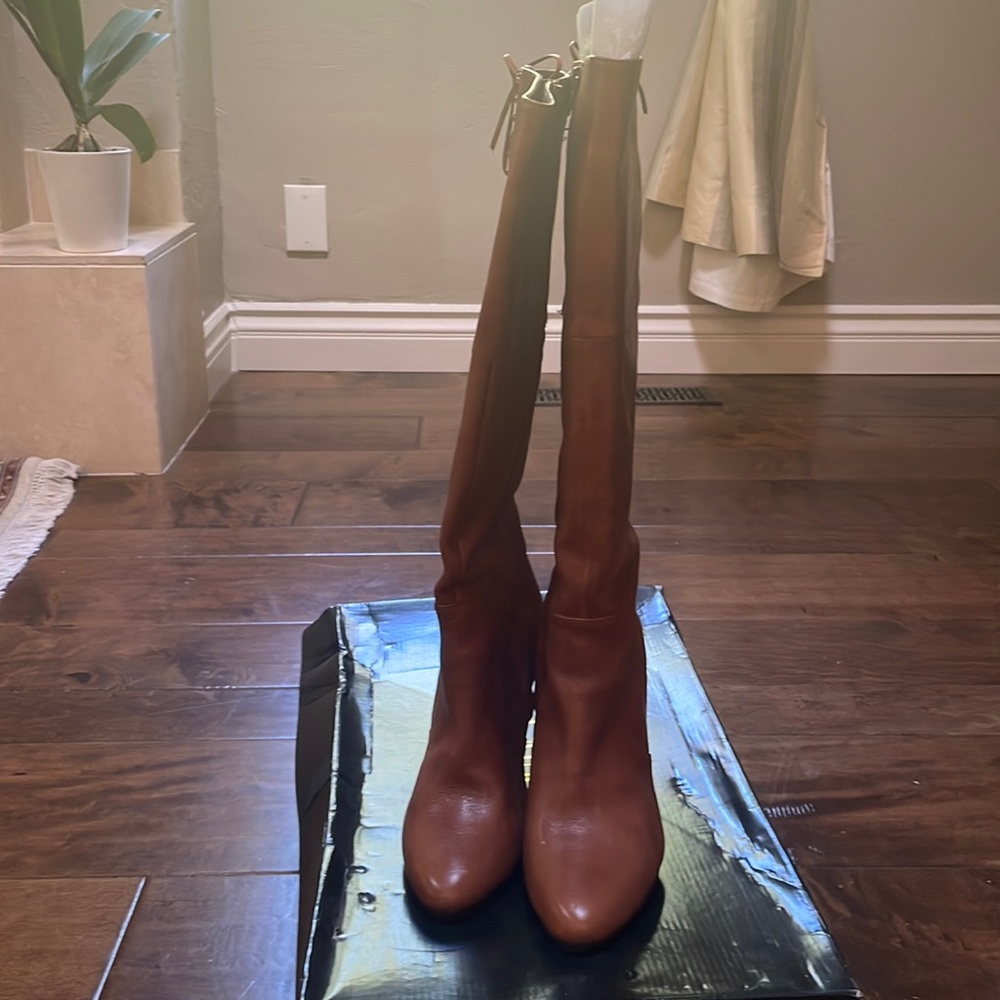 Ralph Lauren brown heeled boots
